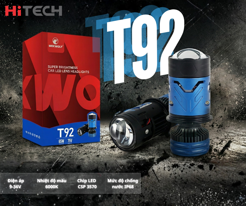 Lắp đặt đèn bi cầu mini WEKWOLF T92 Pro tại Auto Toàn Phát – Việt Trì, Phú Thọ chính hãng là giải pháp nâng cấp ánh sáng hiệu quả