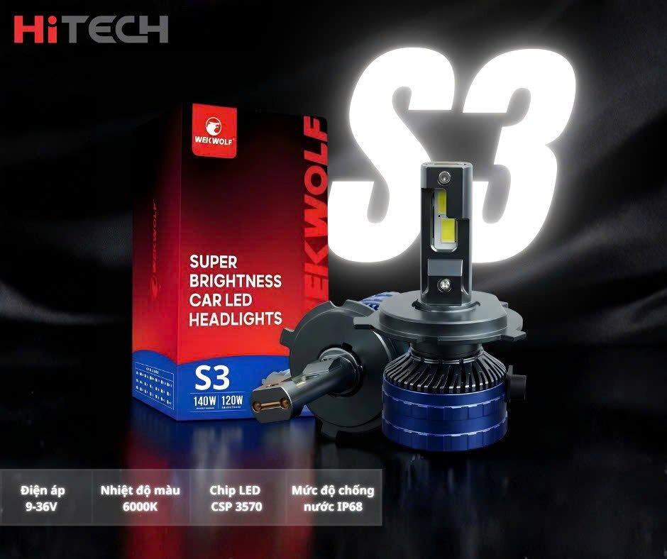 Độ Đèn LED Tăng Sáng S3 chính hãng WEKWOLF Tại Việt Trì